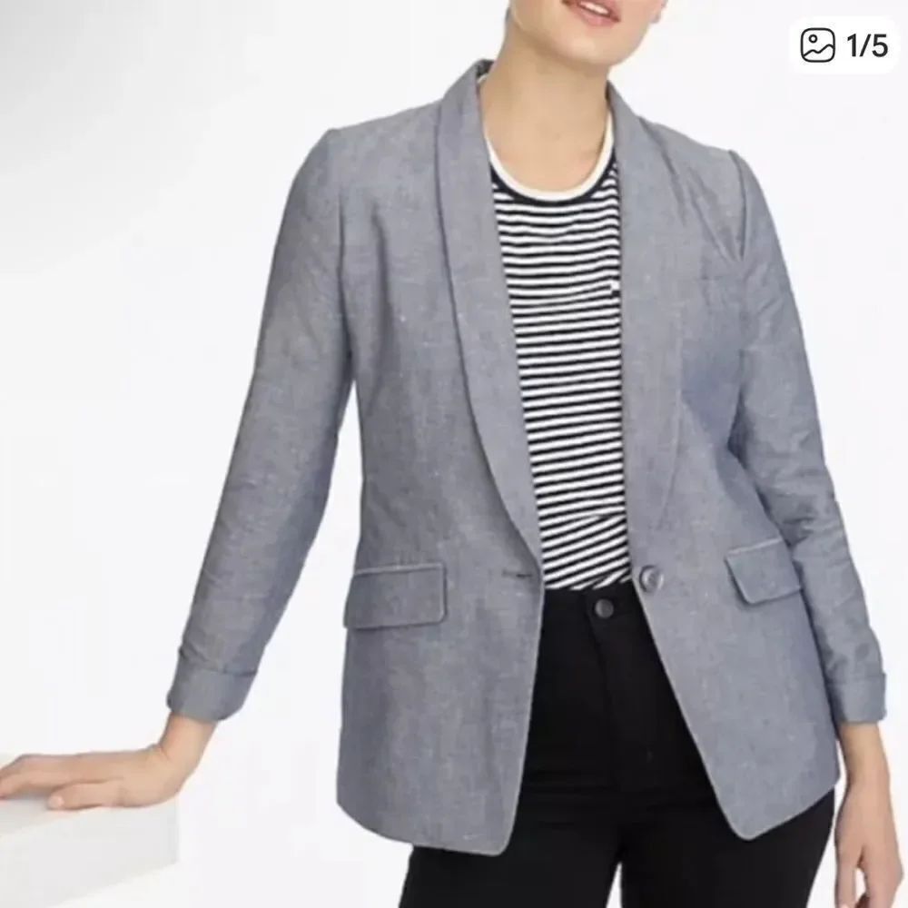 J Crew Unstructured Cotton Linen Blazer Jacket Womens 14 NEW
